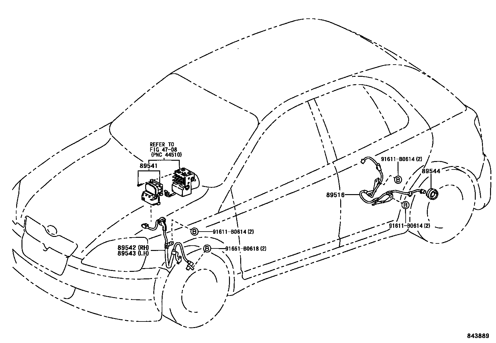 Toyota YARIS ABS 和 VSC EPC diagram — 843889