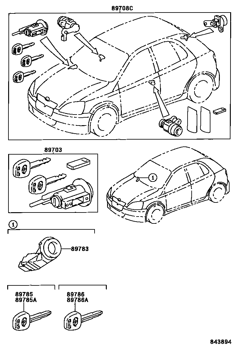 Toyota YARIS 防盗装置 EPC diagram — 843894