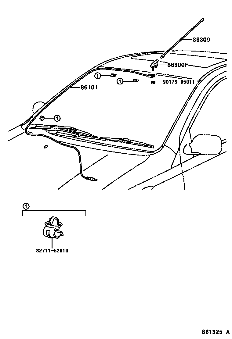 Toyota YARIS antenna EPC diagram — 861325A