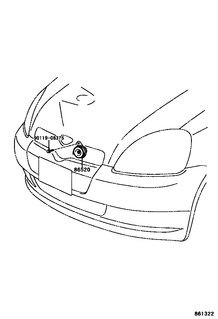 Toyota YARIS 喇叭 EPC diagram — 861322