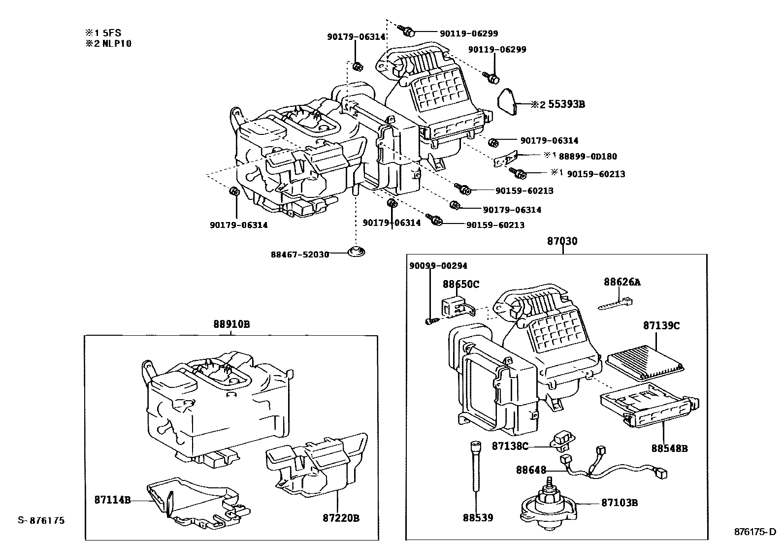 Toyota YARIS 暖风和空调系统 - 冷却器组件 EPC diagram — 876175D