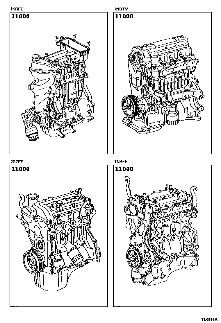 Toyota YARIS Partial Engine Assembly EPC diagram — 113914A