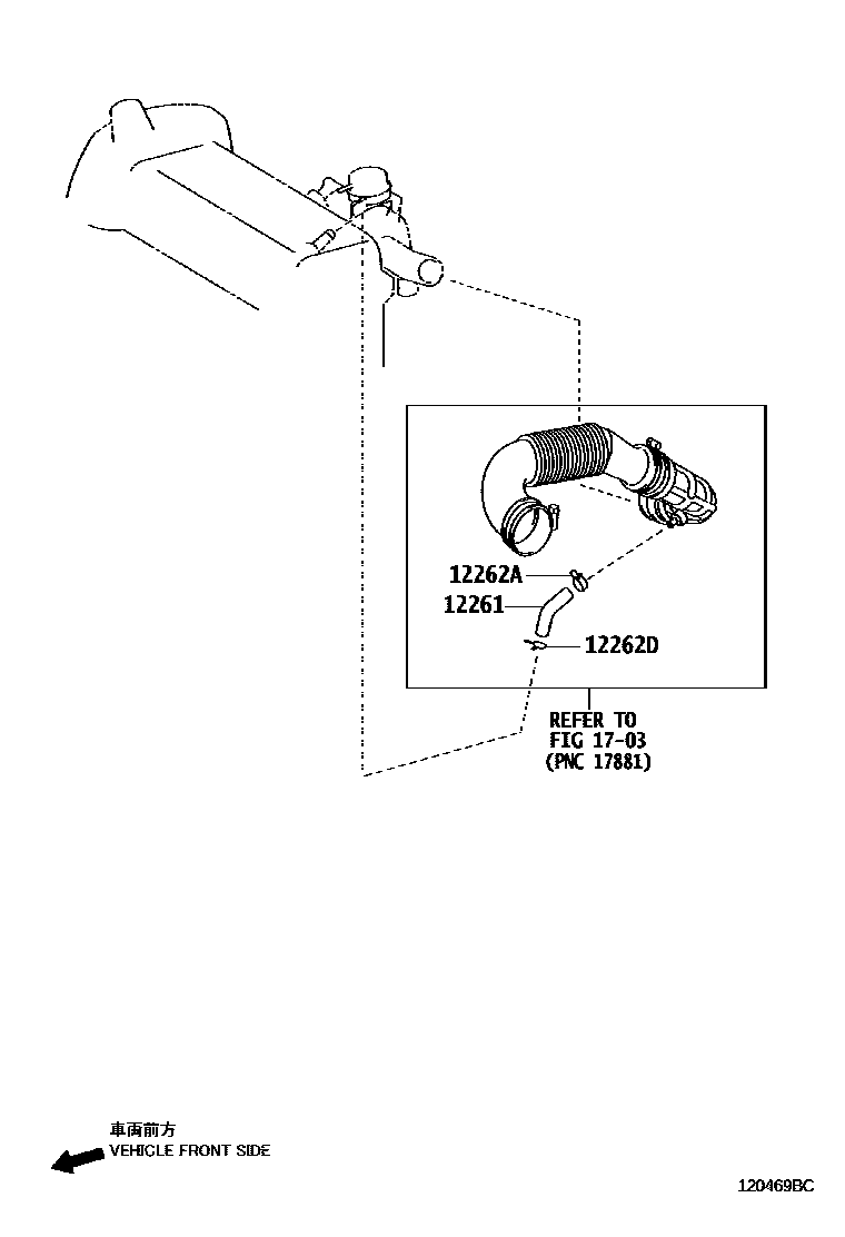Toyota YARIS Ventilation Hose EPC diagram — 120469C