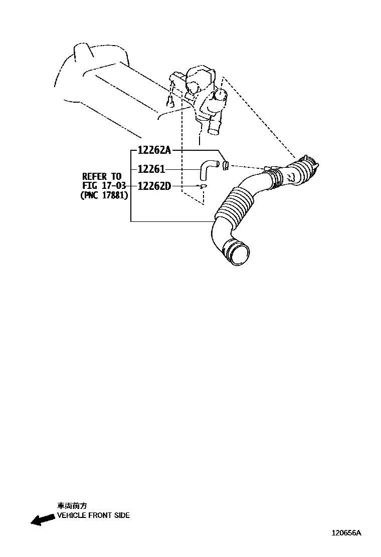 Toyota YARIS Ventilation Hose EPC diagram — 120656A