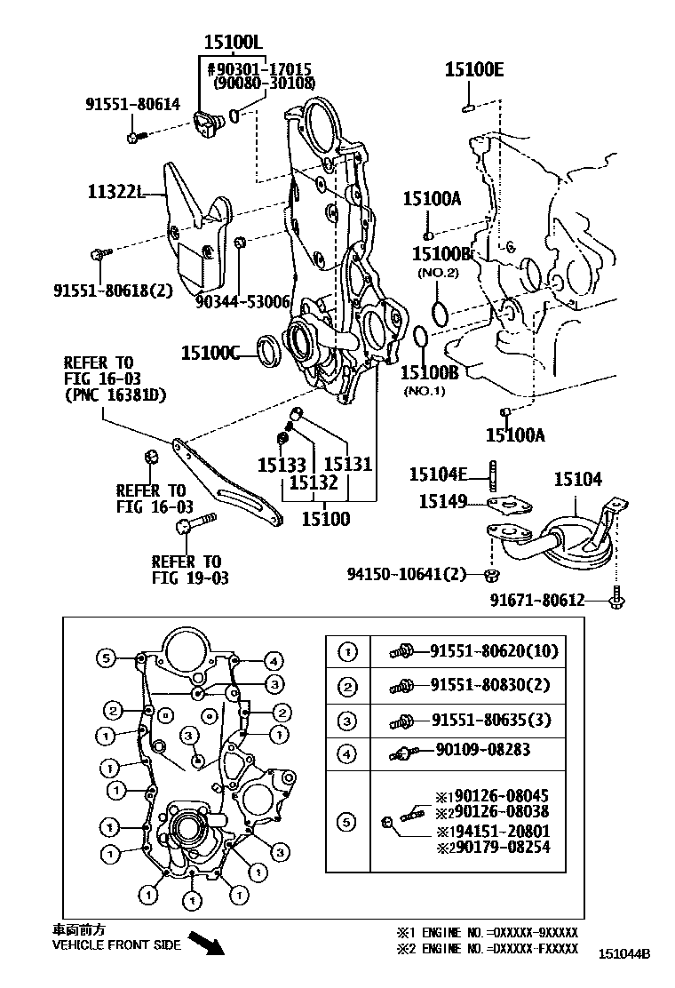 Toyota YARIS Engine Oil Pump EPC diagram — 151044B