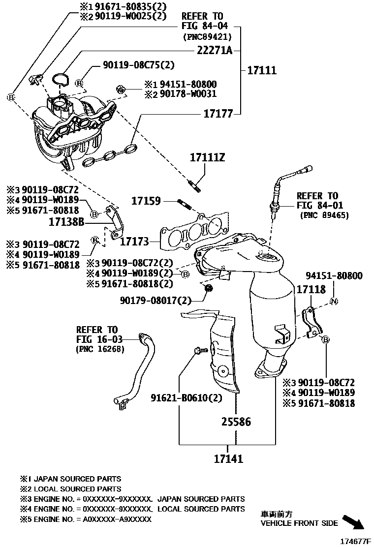 Toyota YARIS Manifold EPC diagram — 174677F