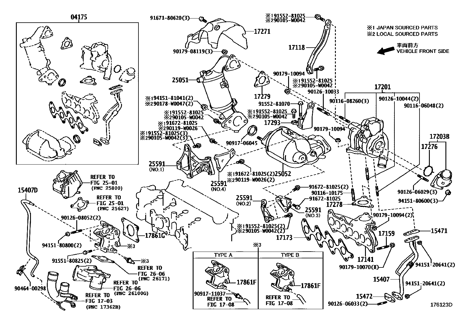 Toyota YARIS Manifold EPC diagram — 176123D