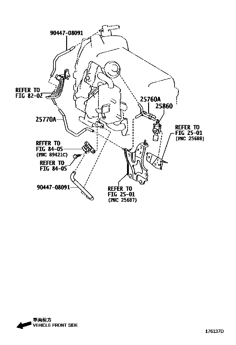 Toyota YARIS vacuum tube EPC diagram — 176137D