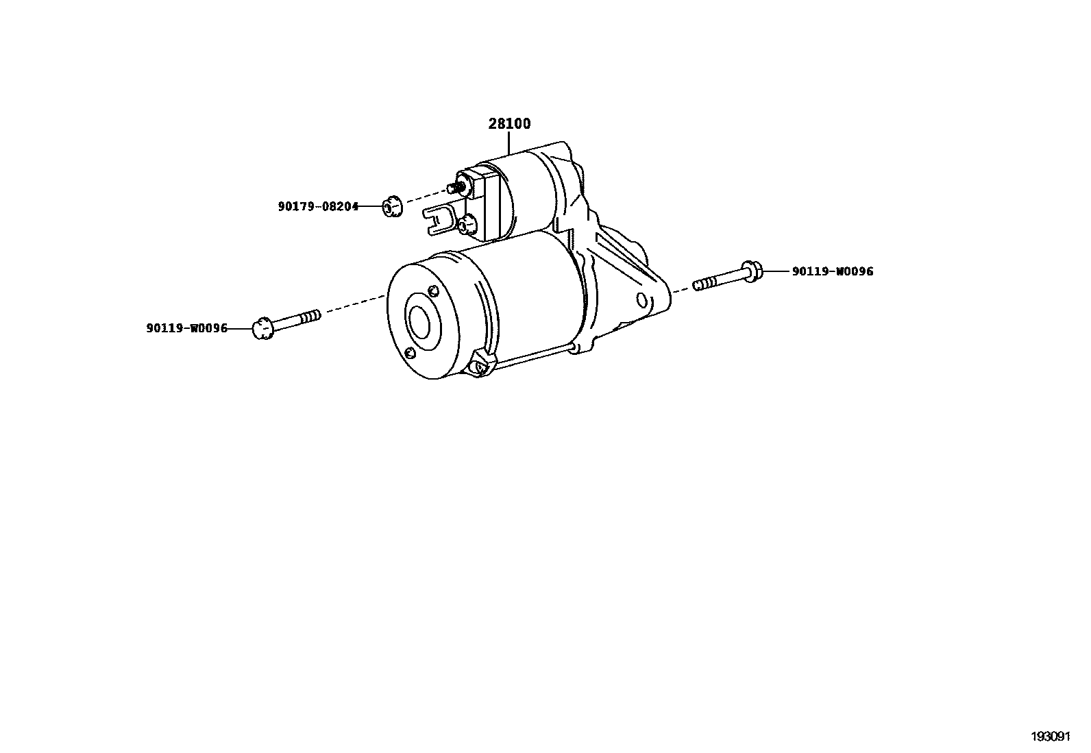 Toyota YARIS 起动机 EPC diagram — 193091