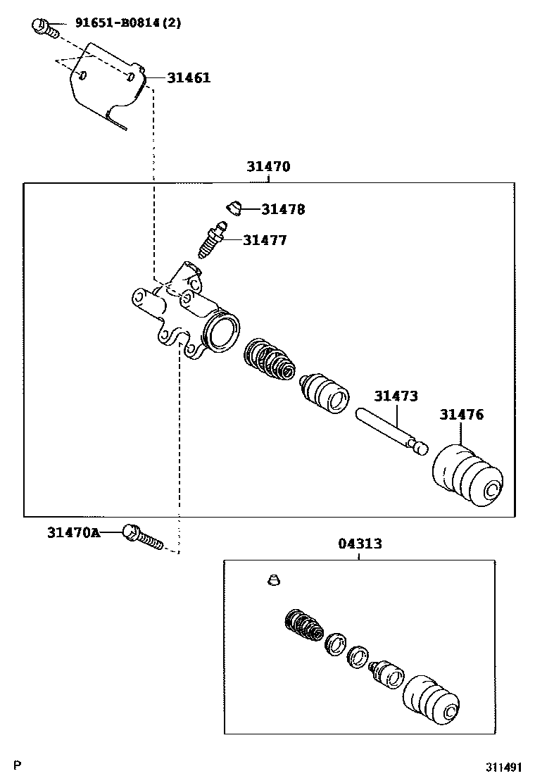 Toyota YARIS 离合器分离缸 EPC diagram — 311491