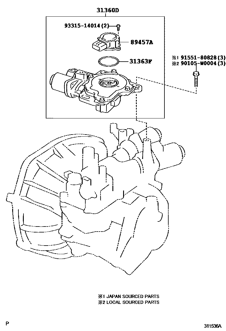 Toyota YARIS FREE TRONIC系统 EPC diagram — 311536A