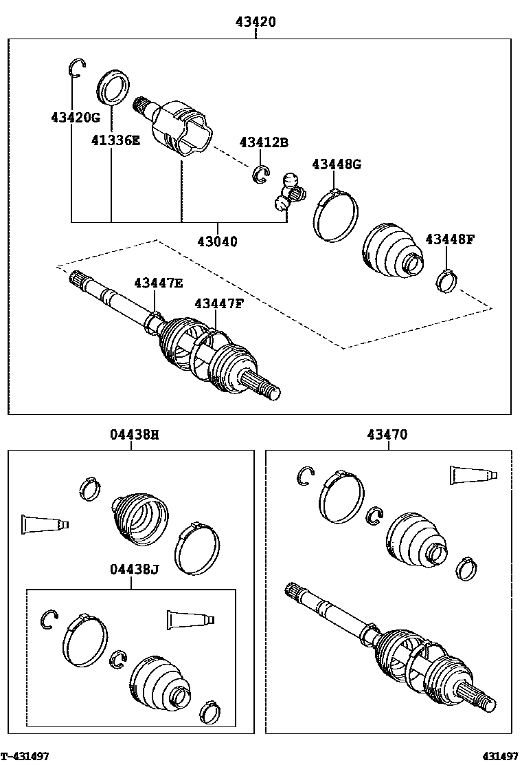 Toyota YARIS Front Drive Shaft EPC diagram — 431497