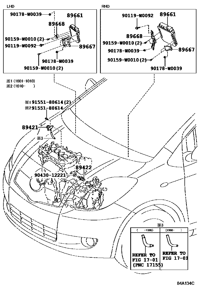 Toyota YARIS 电子燃油喷射系统 EPC diagram — 84A134C
