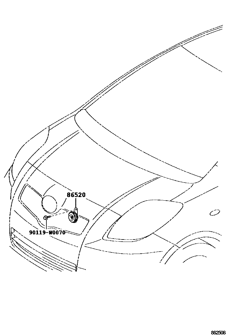 Toyota YARIS 喇叭 EPC diagram — 862632
