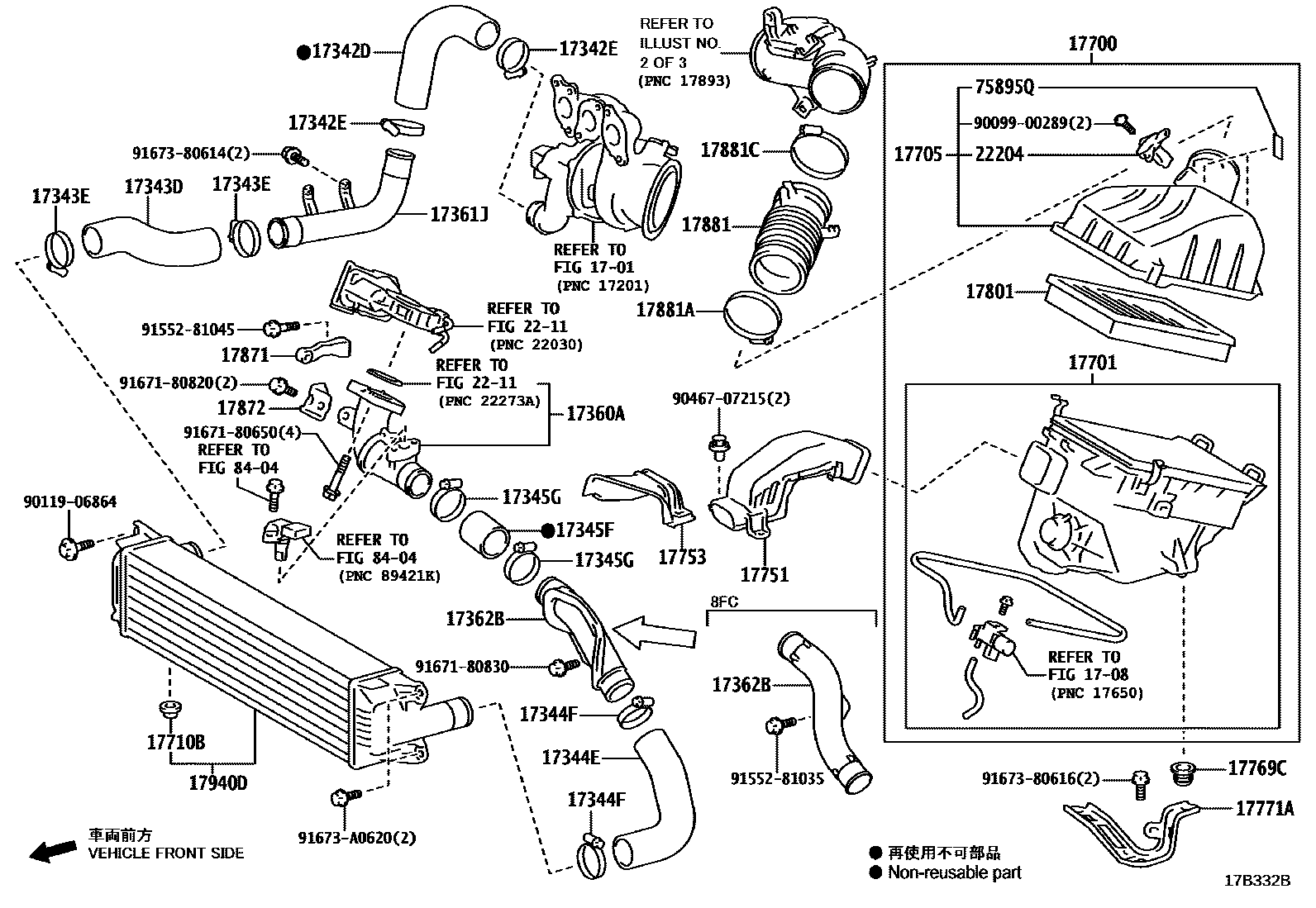 Toyota YARIS Air Cleaner EPC diagram — 17B332B