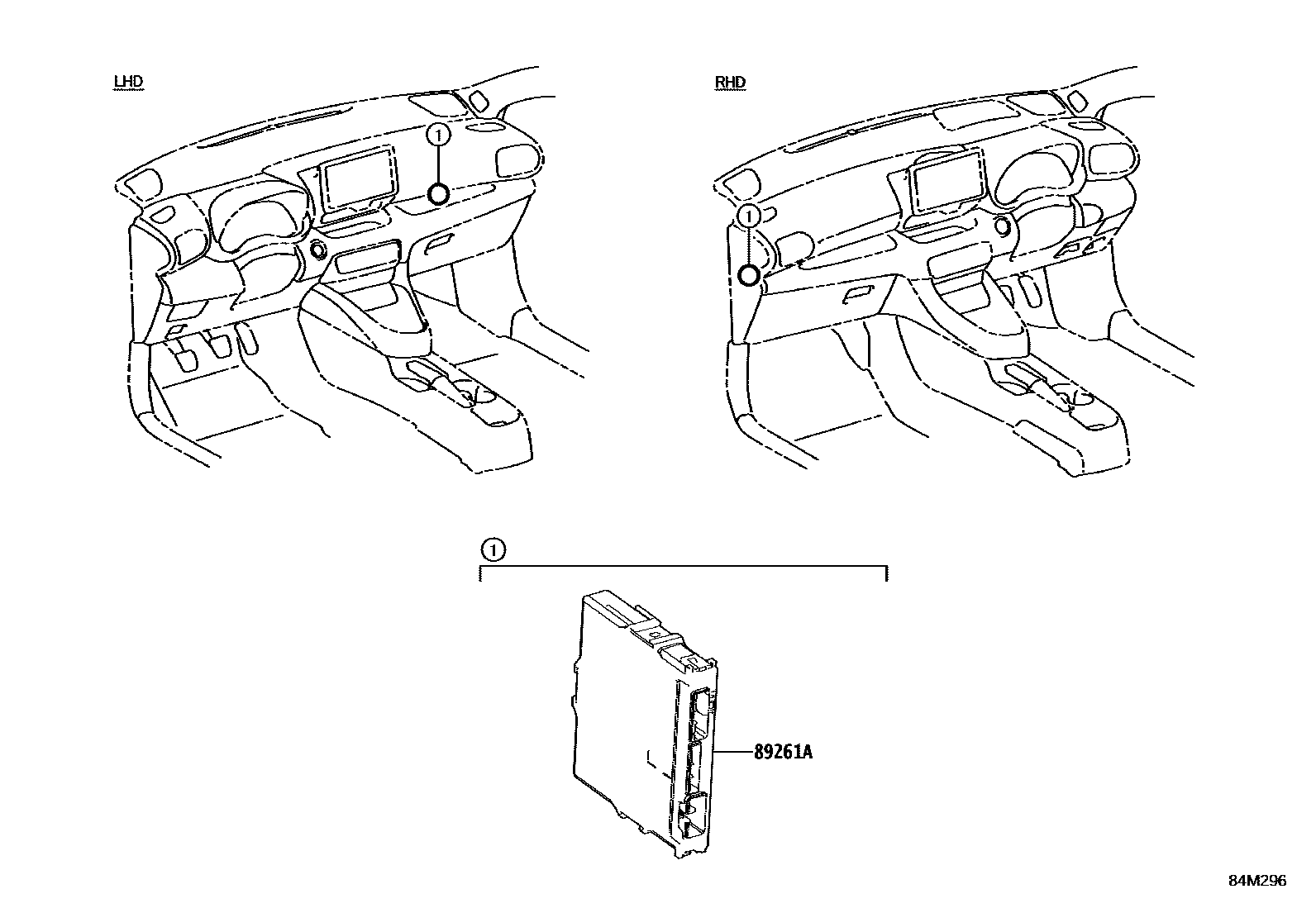 Toyota YARIS 电子控制系统 EPC diagram — 84M296