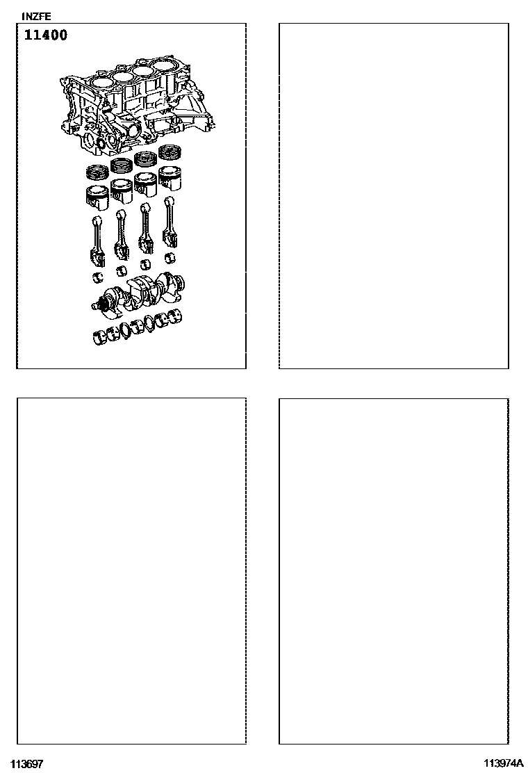 Toyota YARIS Short Block Assembly EPC diagram — 113974A