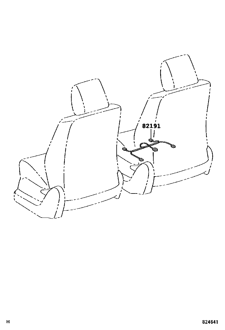 Toyota YARIS 线束和卡夹 EPC diagram — 824641