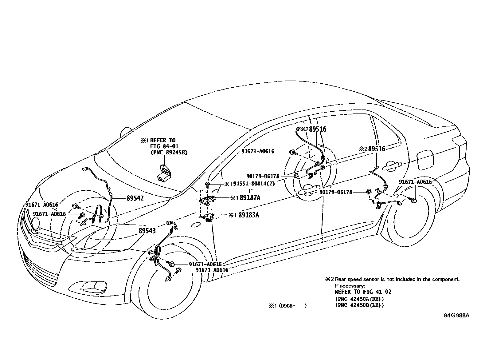 Toyota YARIS ABS 和 VSC EPC diagram — 84G988A