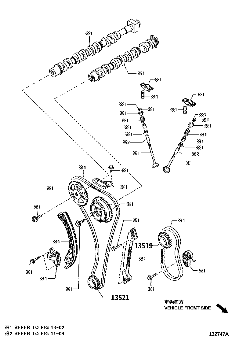 Toyota YARIS Crankshaft & Piston EPC diagram — 132747A