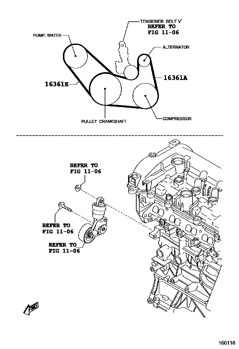 Toyota YARIS V-Belt EPC diagram — 166118
