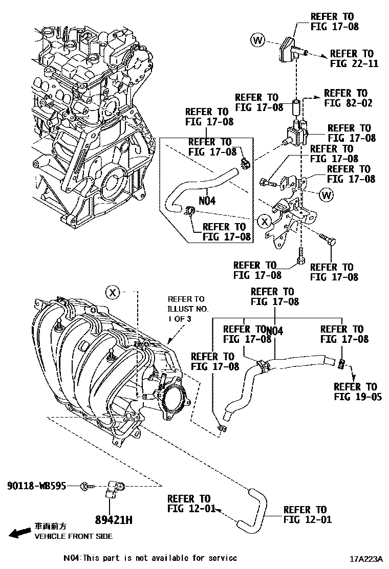 Toyota YARIS Manifold EPC diagram — 17A223A
