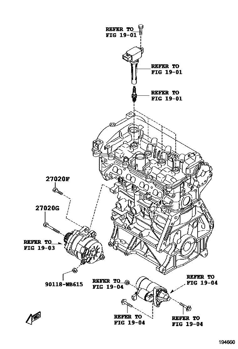 Toyota YARIS Alternator EPC diagram — 194660