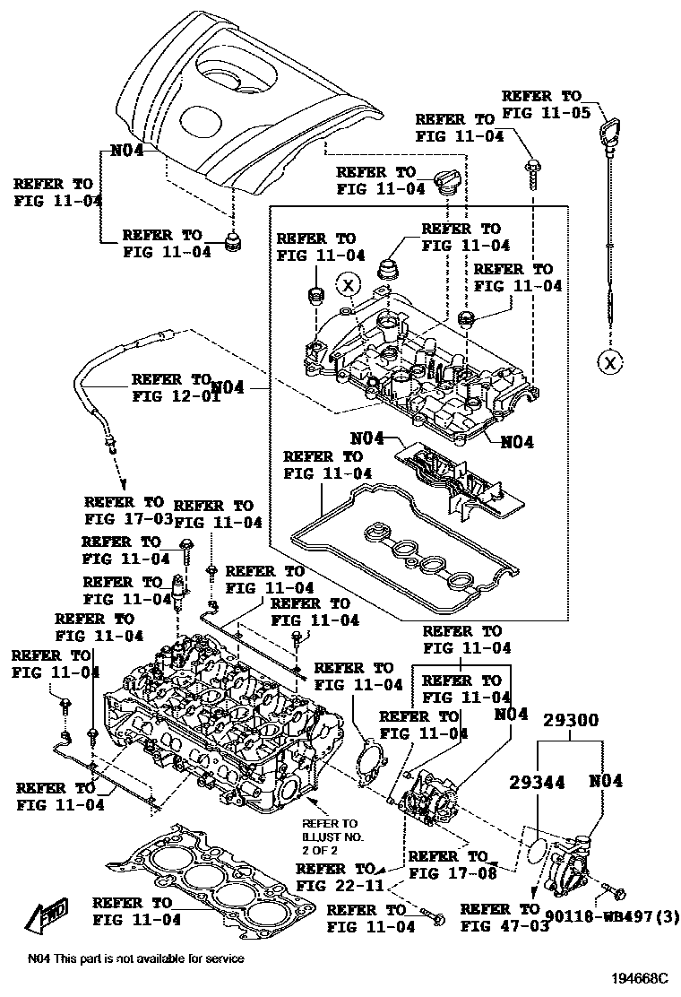 Toyota YARIS 真空泵 EPC diagram — 194668C