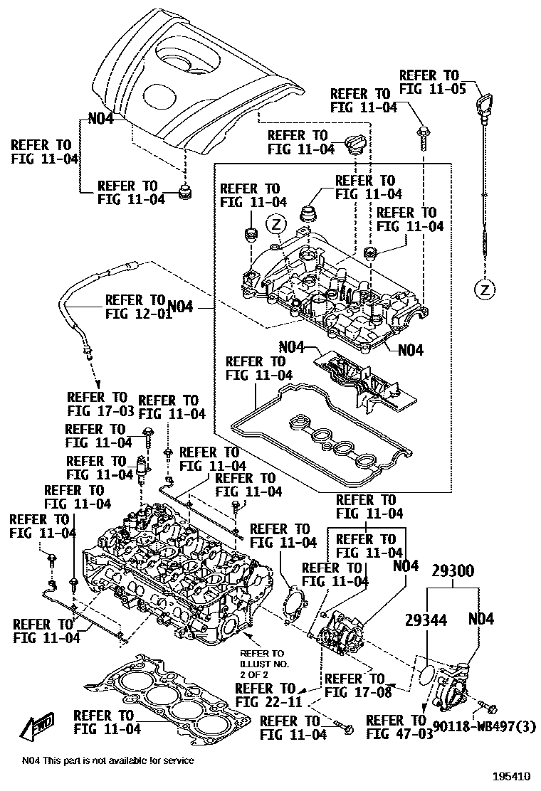Toyota YARIS 真空泵 EPC diagram — 195410