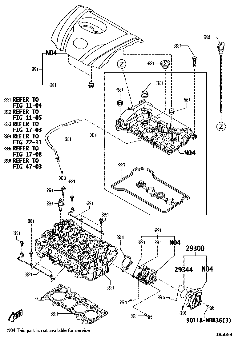 Toyota YARIS 真空泵 EPC diagram — 195653