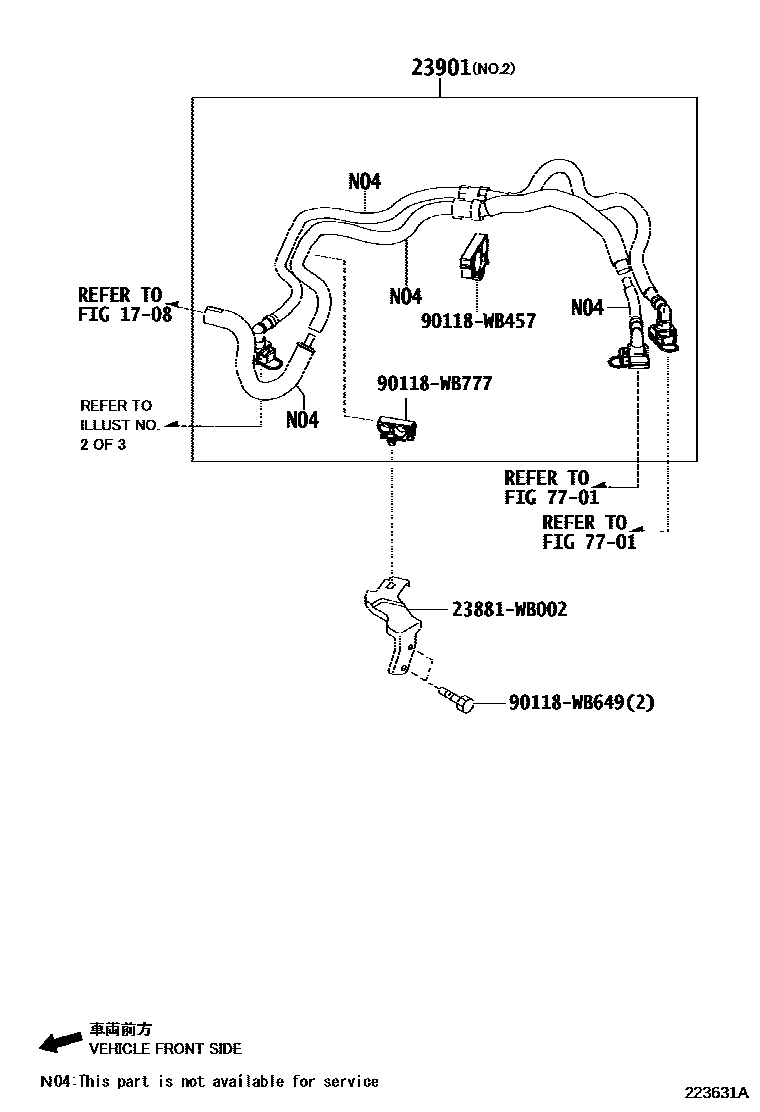 Toyota YARIS 燃油喷射系统 EPC diagram — 223631A