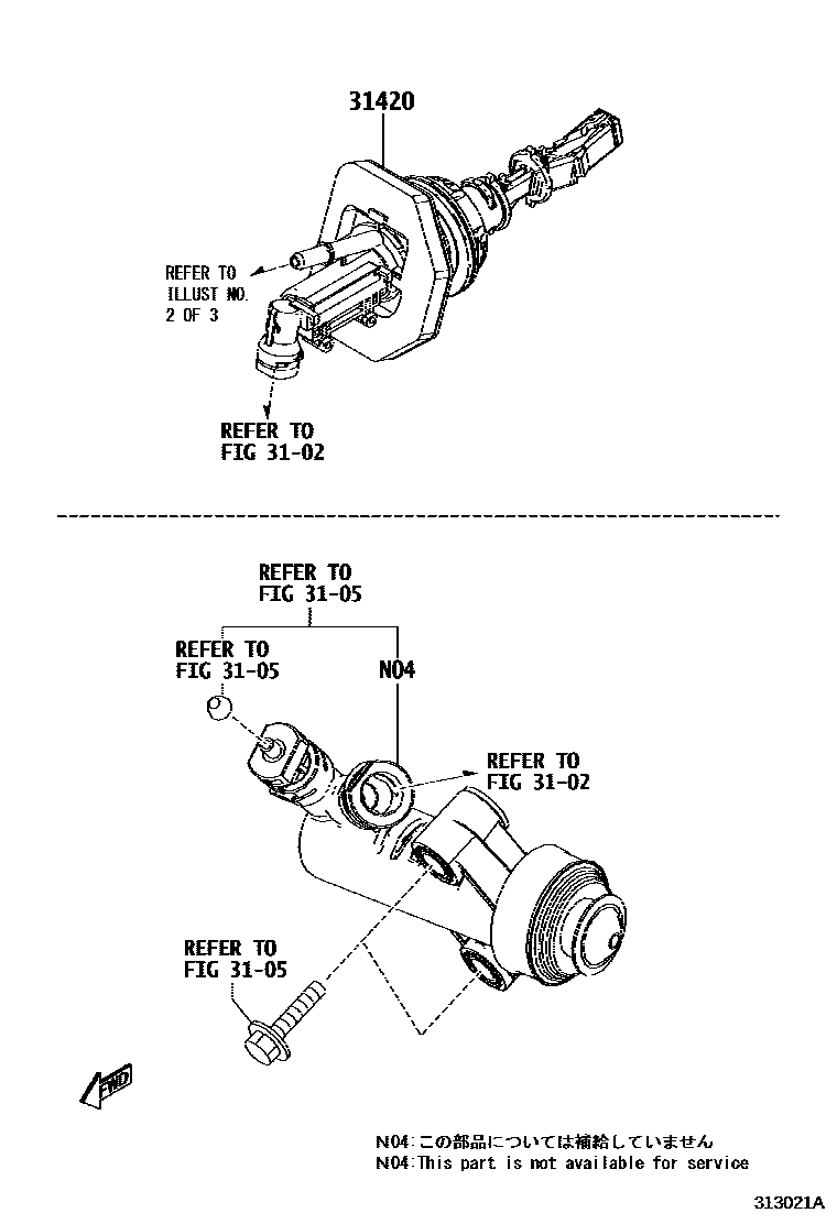 Toyota YARIS 离合器总泵 EPC diagram — 313021A