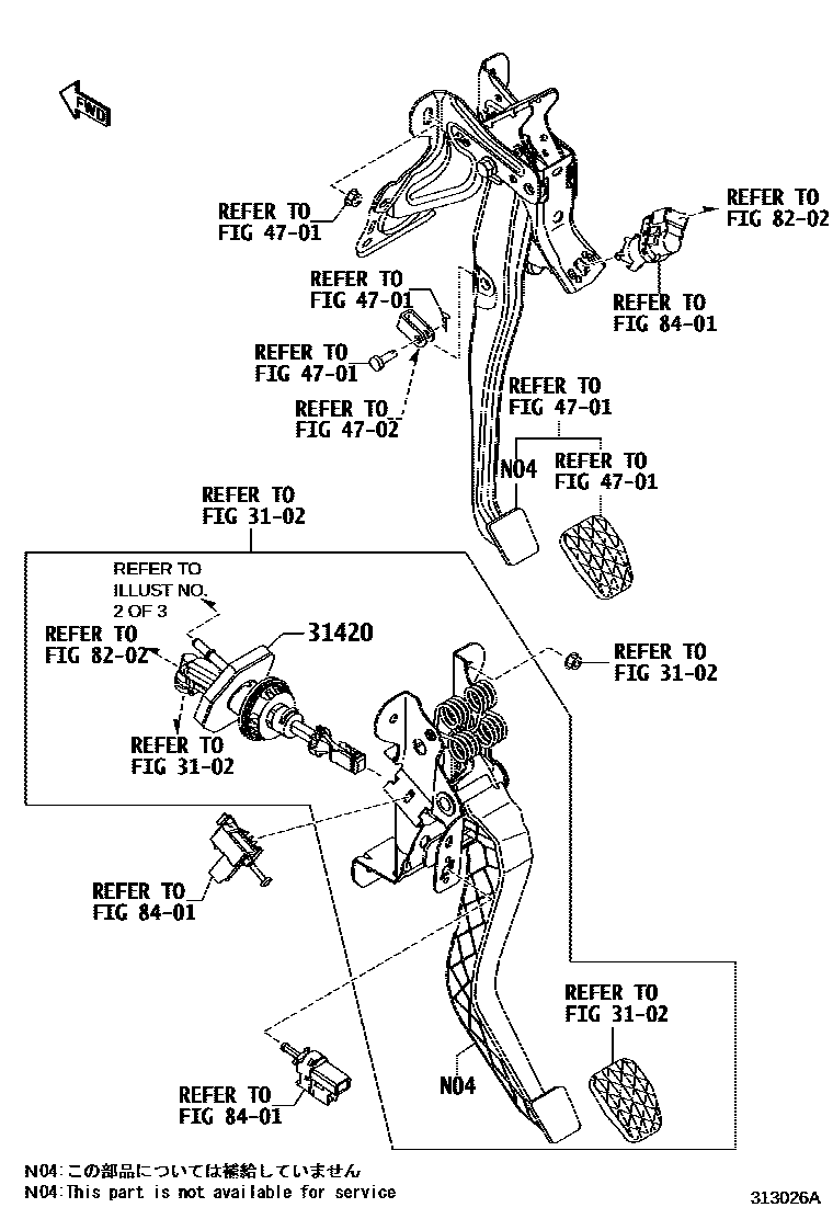 Toyota YARIS 离合器总泵 EPC diagram — 313026A
