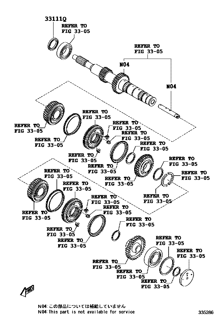 Toyota YARIS 离合器壳和变速器壳(MTM) EPC diagram — 335286