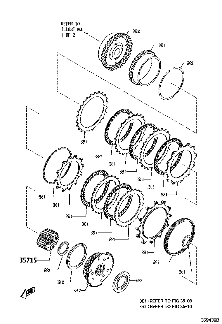 Toyota YARIS 中央支架和行星太阳齿轮(ATM) EPC diagram — 359439B