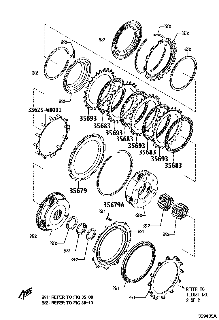 Toyota YARIS 3号制动器、一档和倒档制动器(ATM) EPC diagram — 359435A