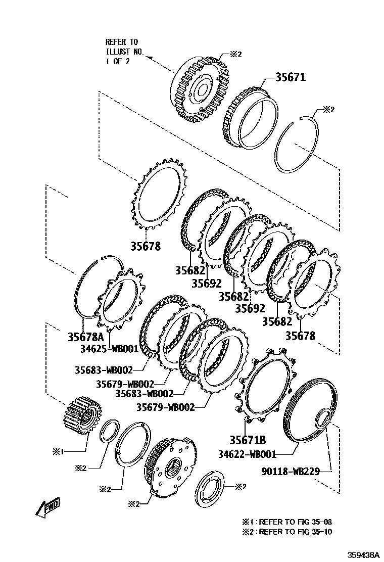 Toyota YARIS 3号制动器、一档和倒档制动器(ATM) EPC diagram — 359438A