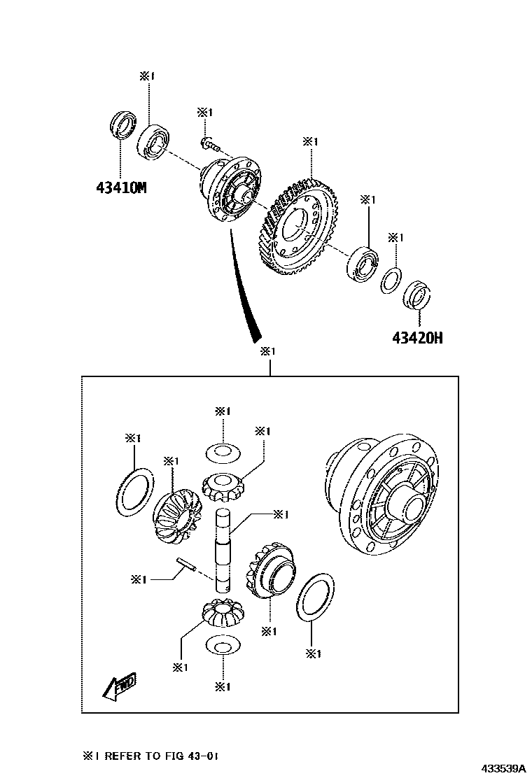 Toyota YARIS Front Drive Shaft EPC diagram — 433539A