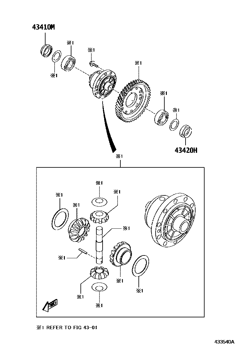 Toyota YARIS Front Drive Shaft EPC diagram — 433540A