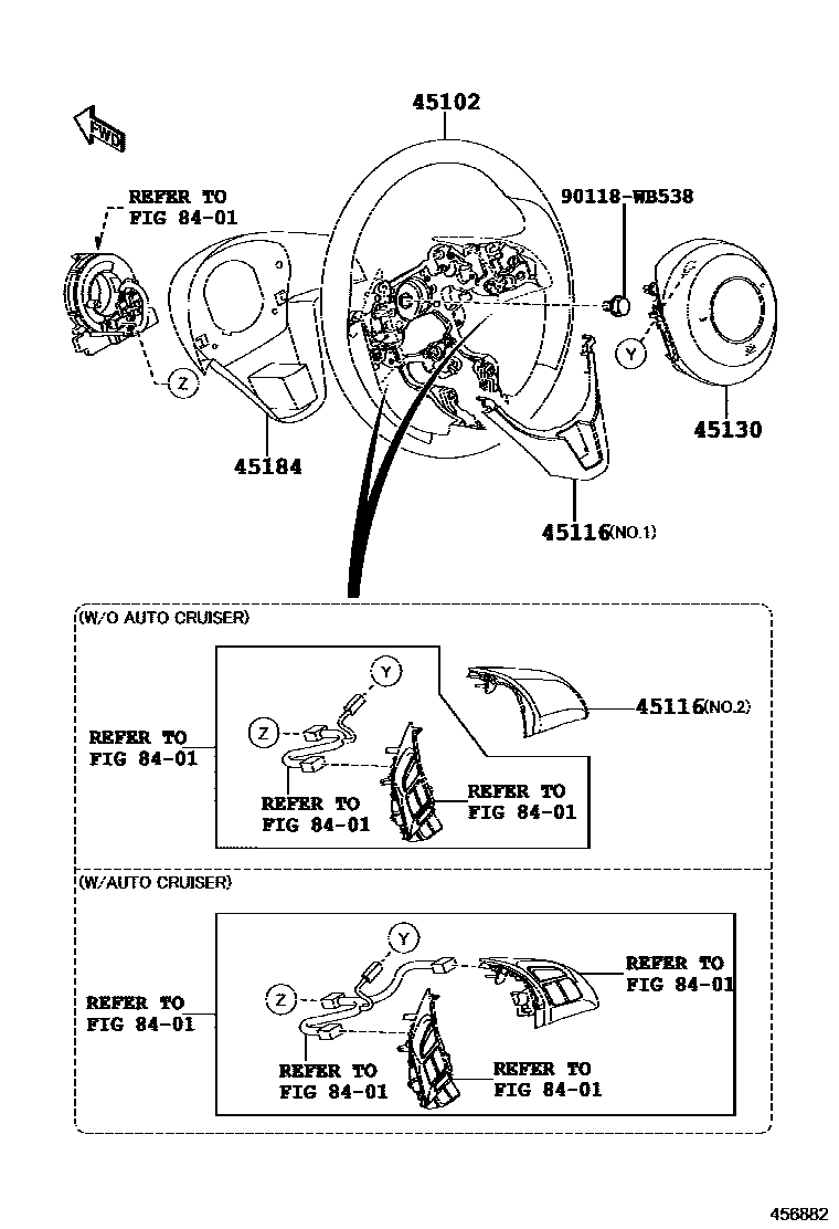 Toyota YARIS Steering Wheel EPC diagram — 456882