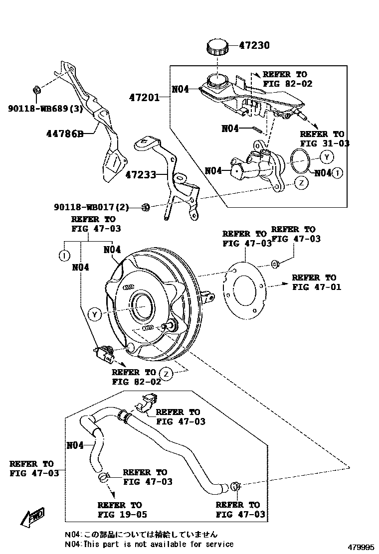 Toyota YARIS 制动总泵 EPC diagram — 479995