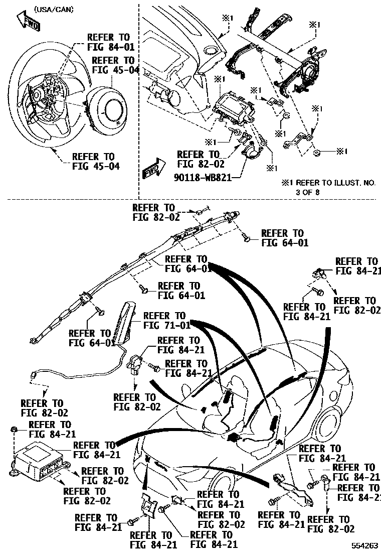 Toyota YARIS 仪表板和手套箱 EPC diagram — 554263