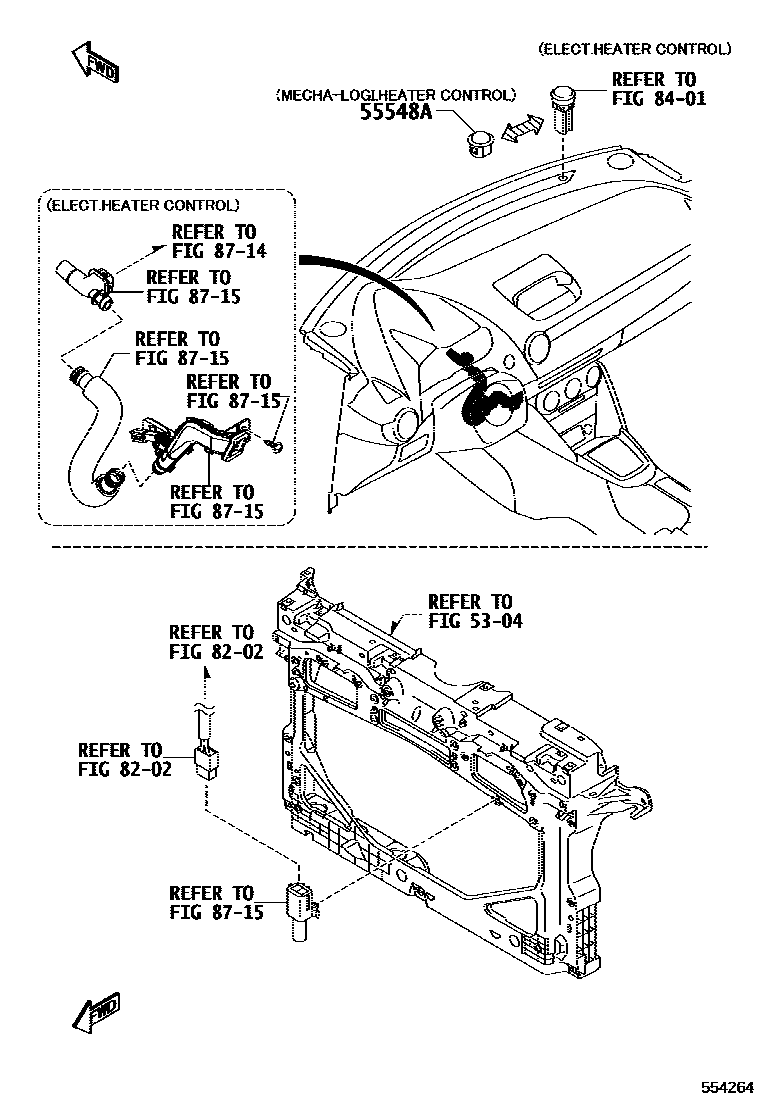 Toyota YARIS 仪表板和手套箱 EPC diagram — 554264