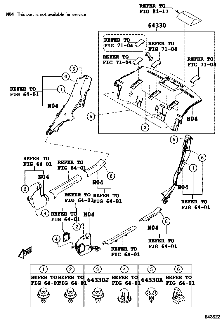 Toyota YARIS 杂物箱板和行李箱垫 EPC diagram — 643822
