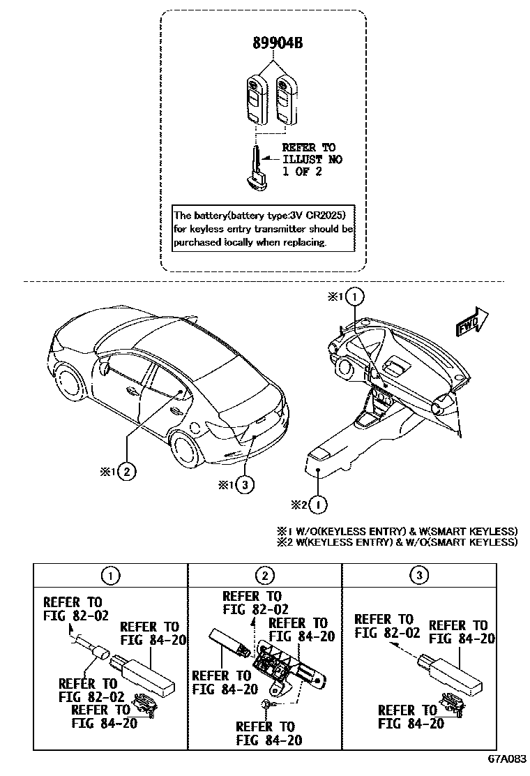Toyota YARIS 锁芯组件 EPC diagram — 67A083