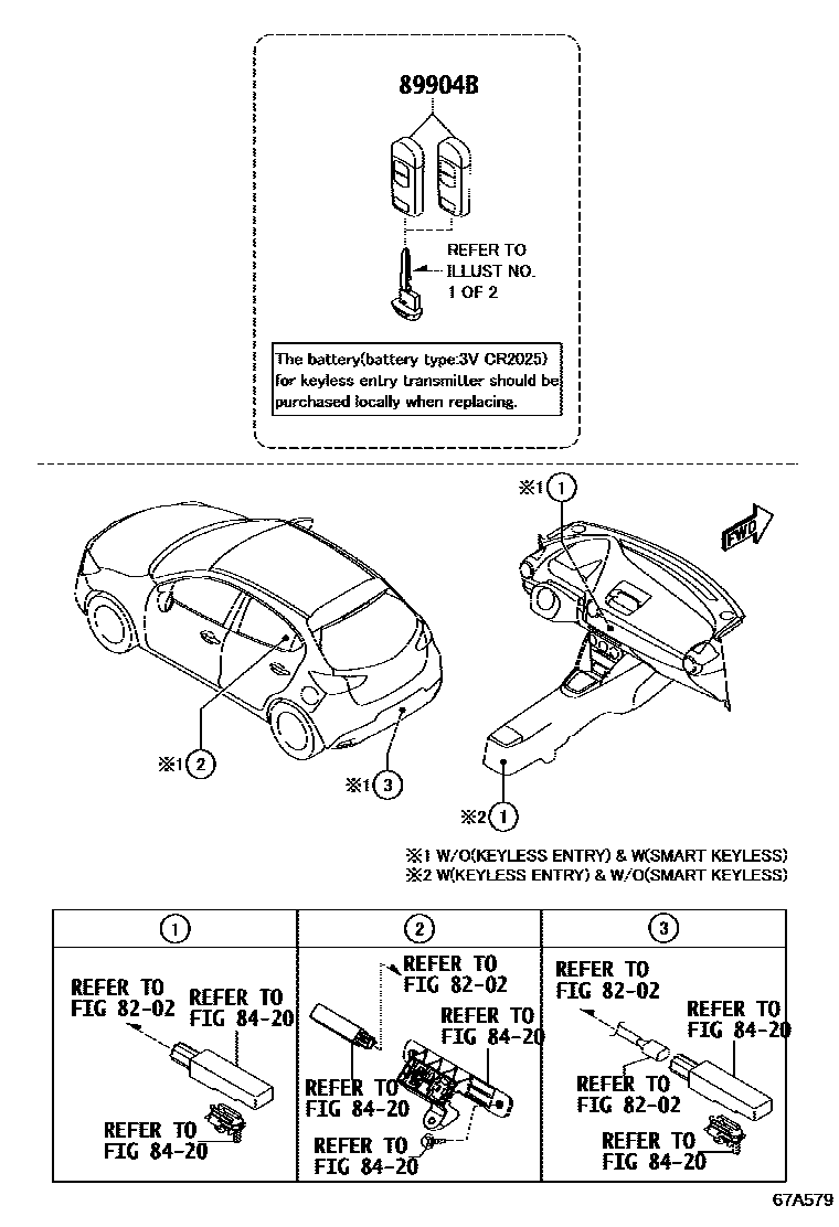 Toyota YARIS 锁芯组件 EPC diagram — 67A579