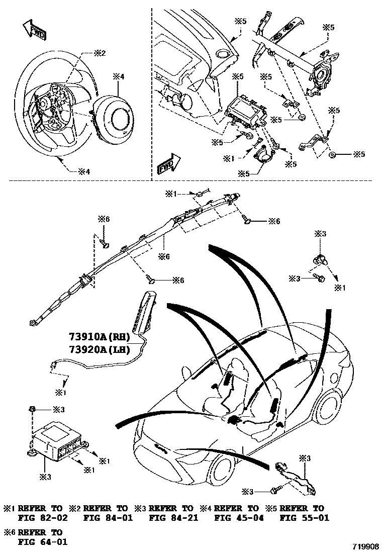 Toyota YARIS 前排座椅和座椅滑轨 EPC diagram — 719908