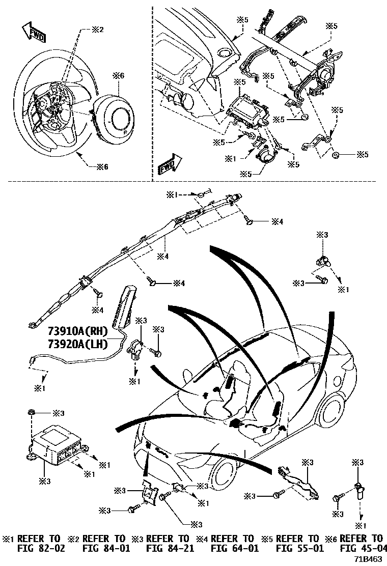 Toyota YARIS 前排座椅和座椅滑轨 EPC diagram — 71B463