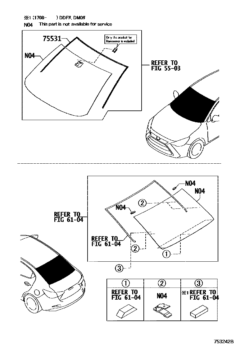 Toyota YARIS 前防护条 EPC diagram — 753242B