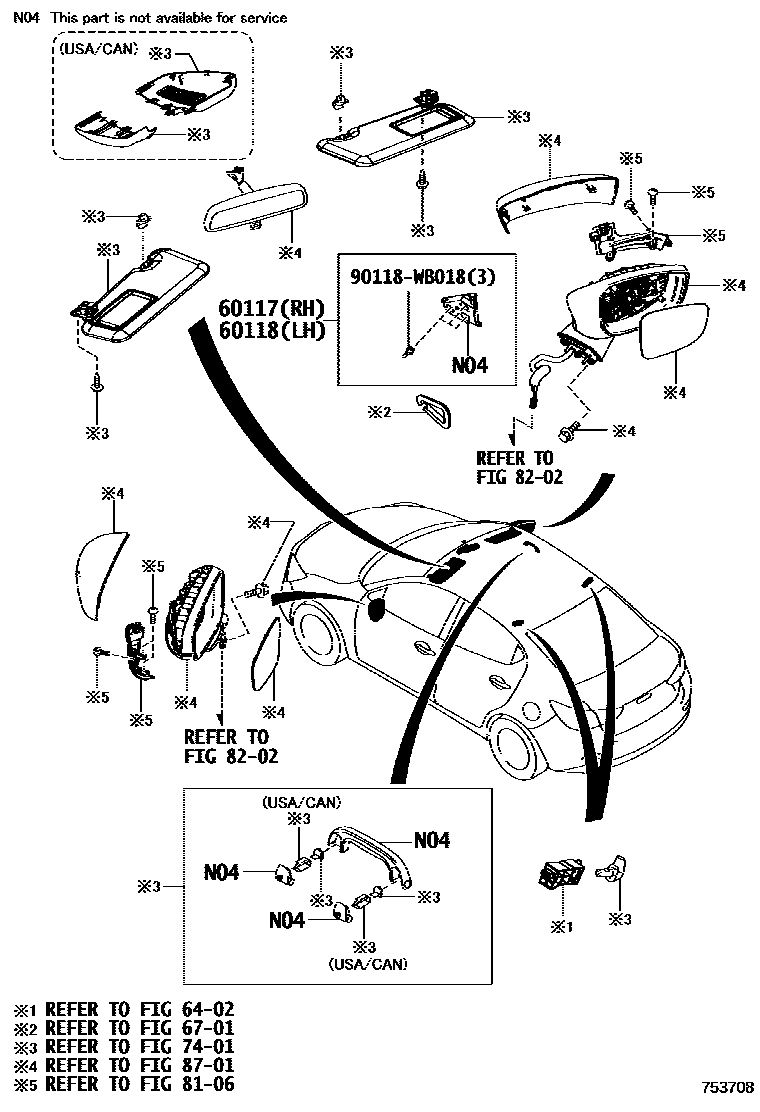 Toyota YARIS 侧防护条 EPC diagram — 753708